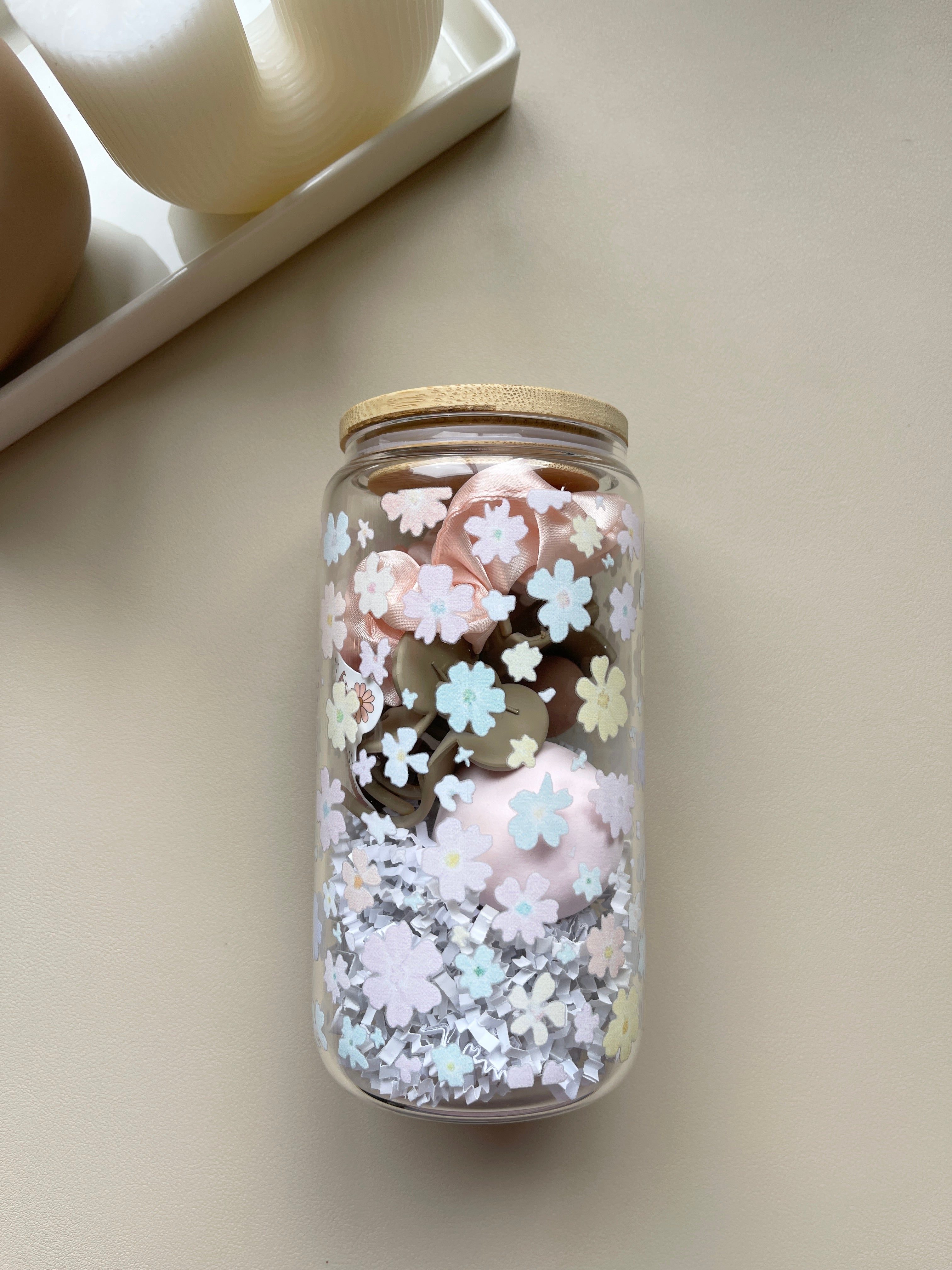 Spring Blossom  Clear 16 oz. Glass Cup Bundle