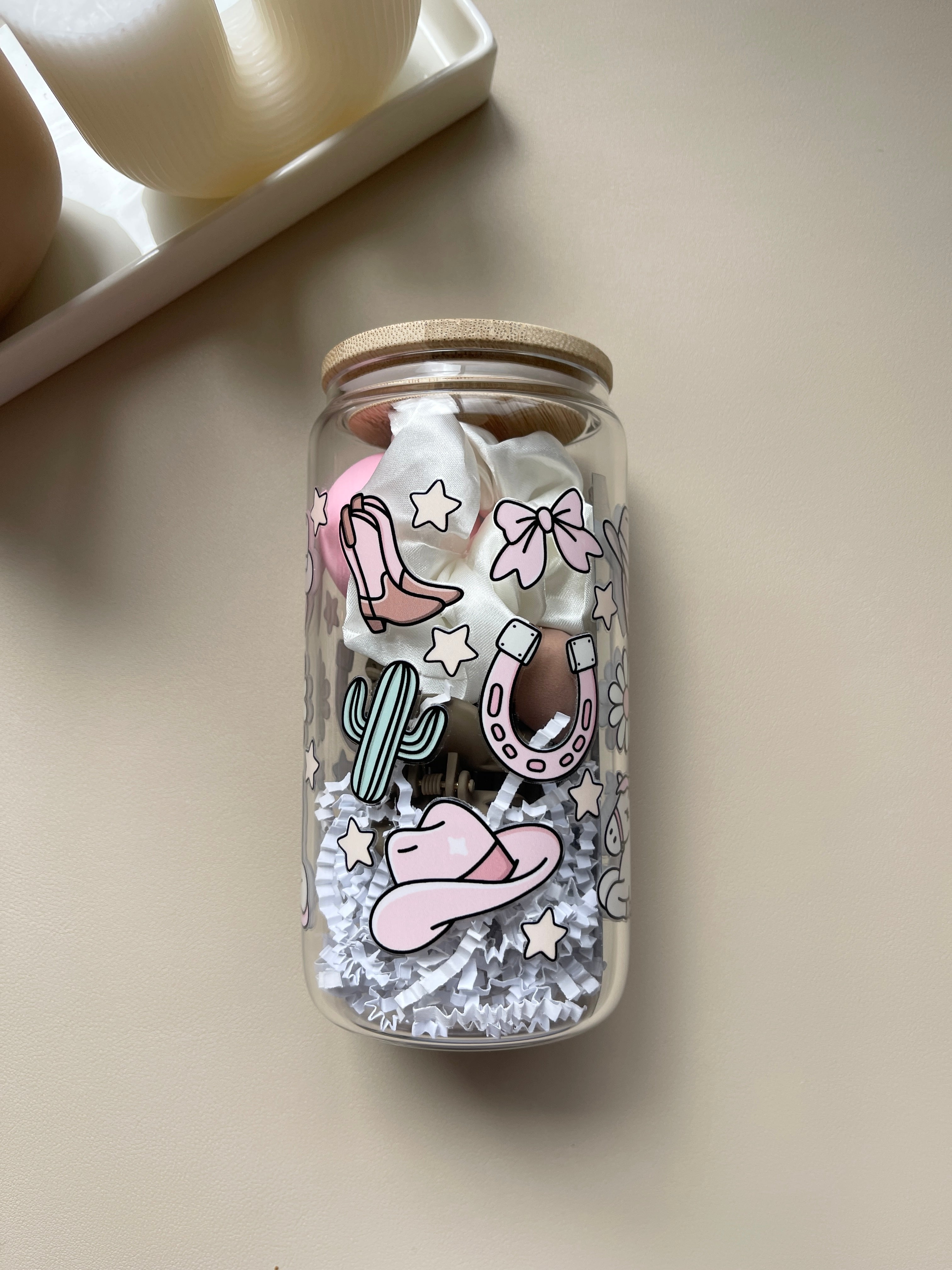 Cowgirl Era Clear 16 oz. Glass Cup Bundle