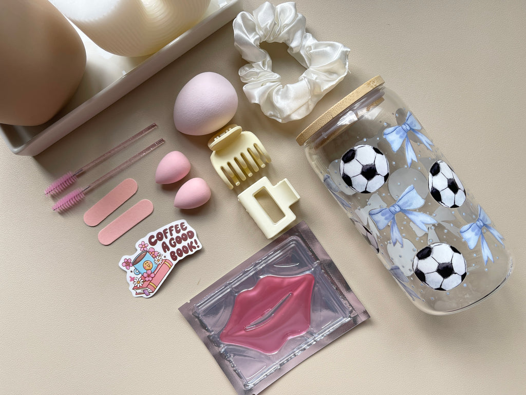 Pretty In Penalty Kicks Clear 16 oz. Glass Cup Bundle