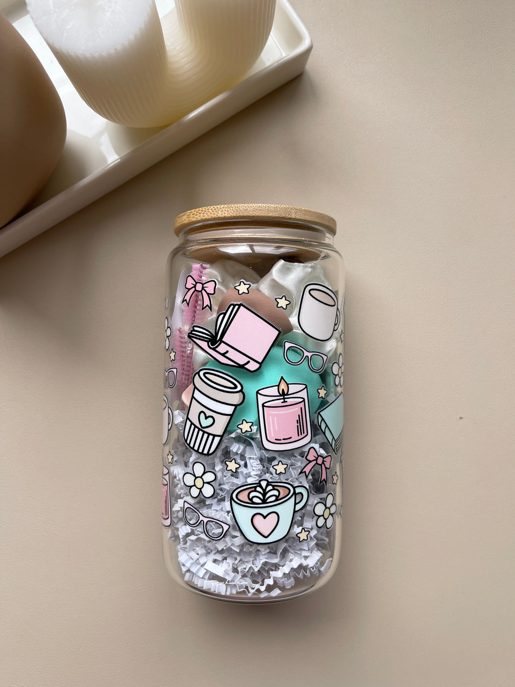 Soft Girl Morning Clear 16 oz. Glass Cup Bundle