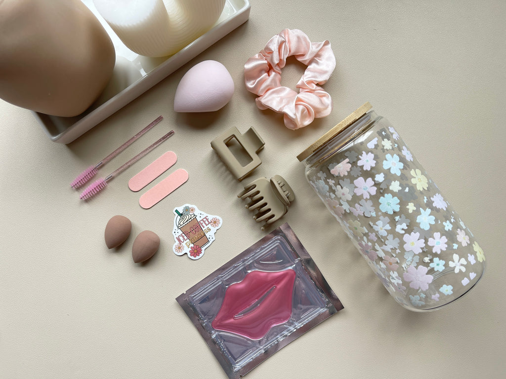 Spring Blossom  Clear 16 oz. Glass Cup Bundle