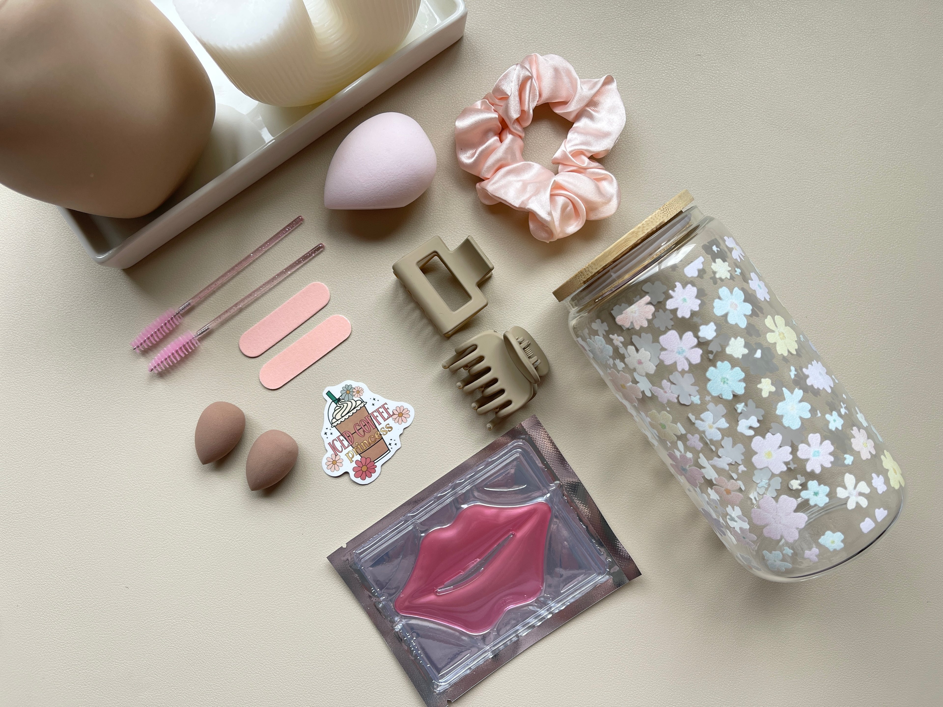 Spring Blossom  Clear 16 oz. Glass Cup Bundle