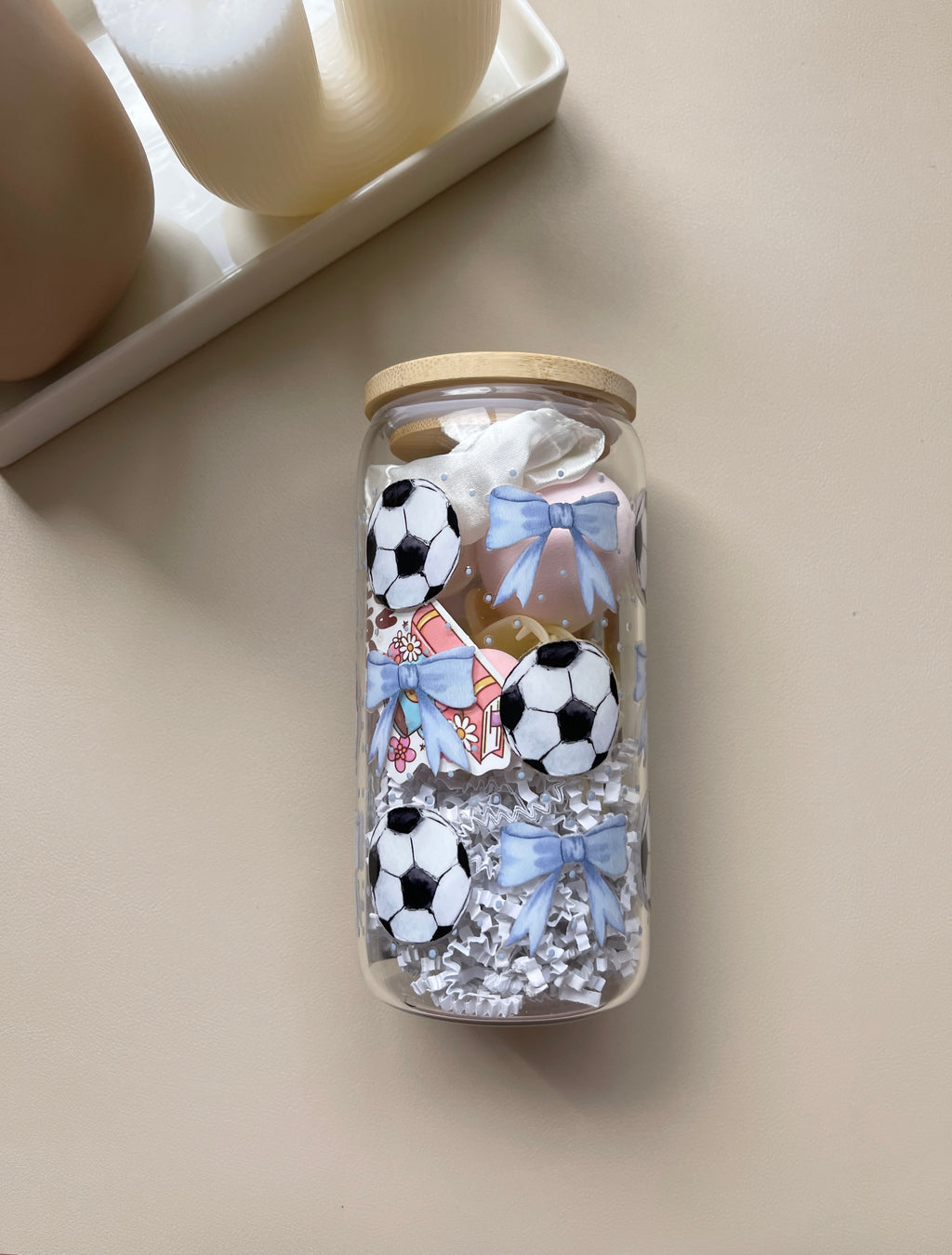 Pretty In Penalty Kicks Clear 16 oz. Glass Cup Bundle