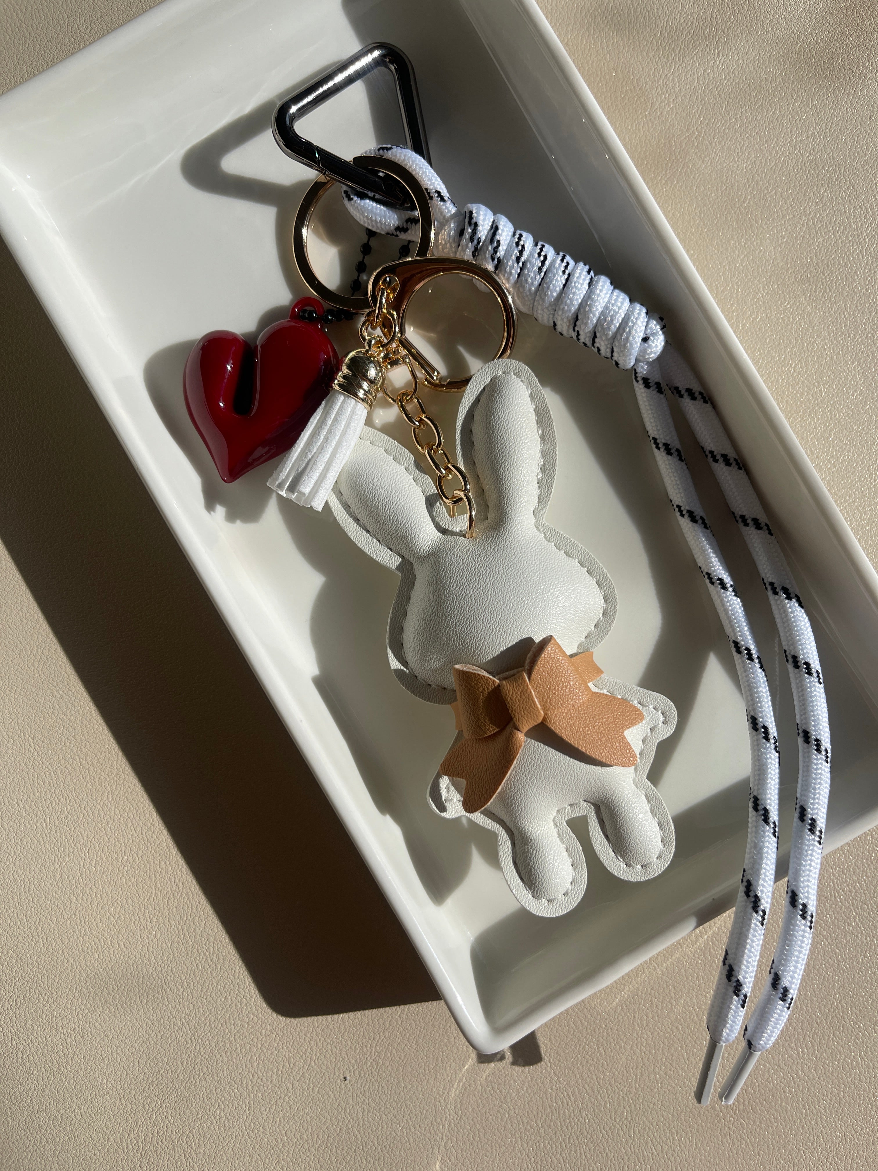 Bunny Bow Charm Keychain