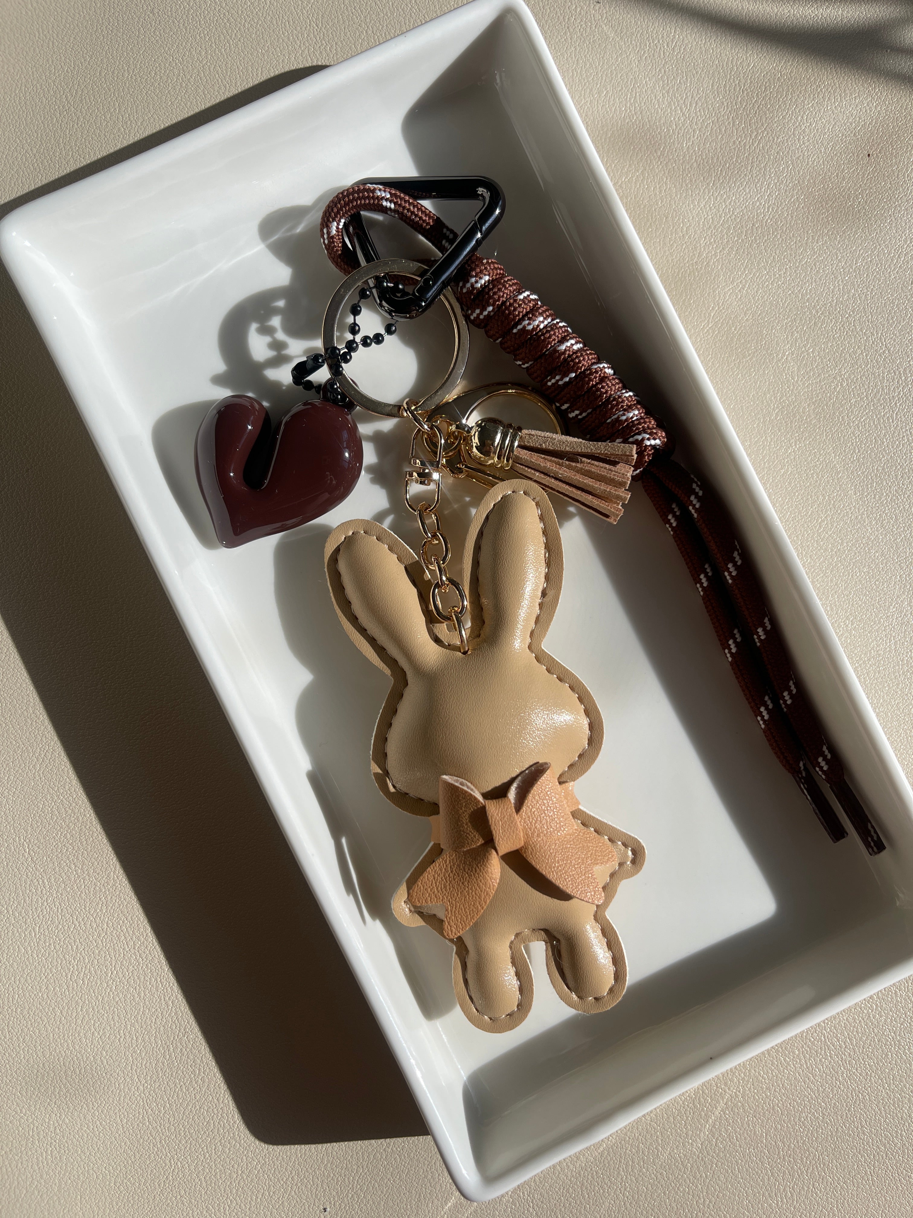 Bunny Bow Charm Keychain
