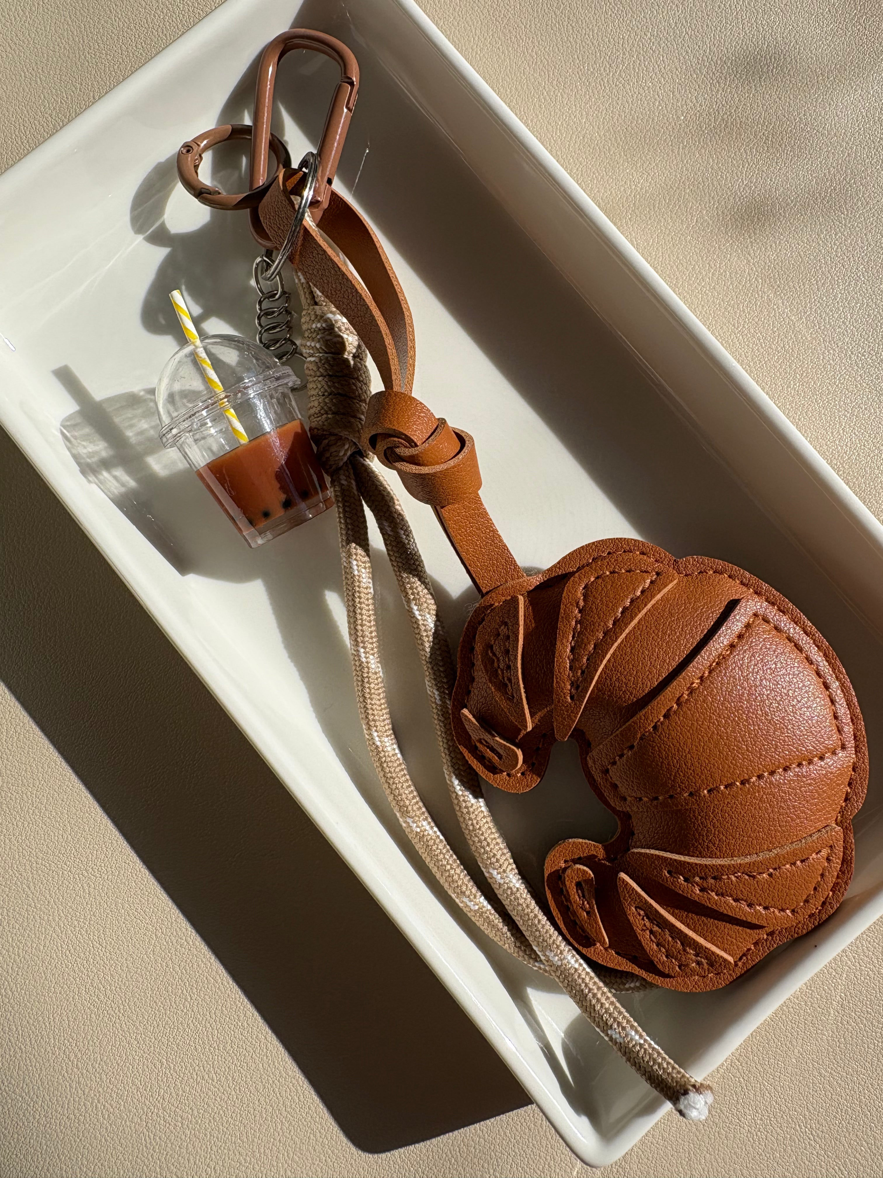 Croissant Charm Keychain